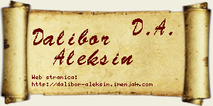 Dalibor Aleksin vizit kartica